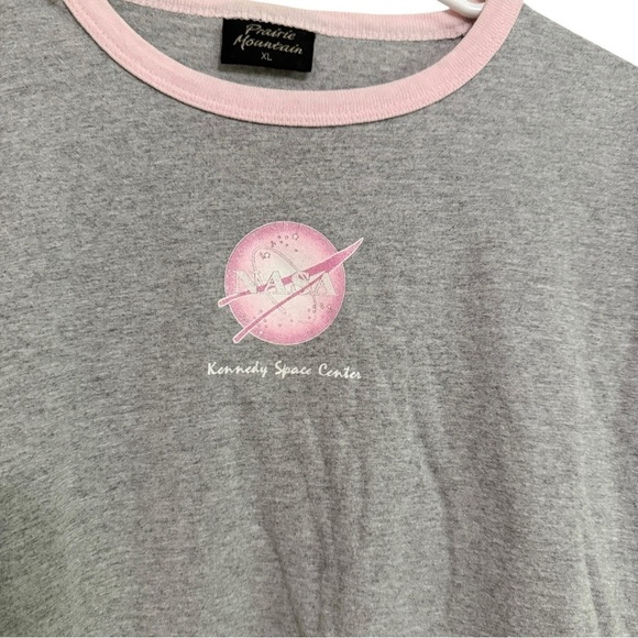 Prairie Mountain Vintage NASA Kennedy Space Center Pink Ringer Tee XL - Picture 2 of 3